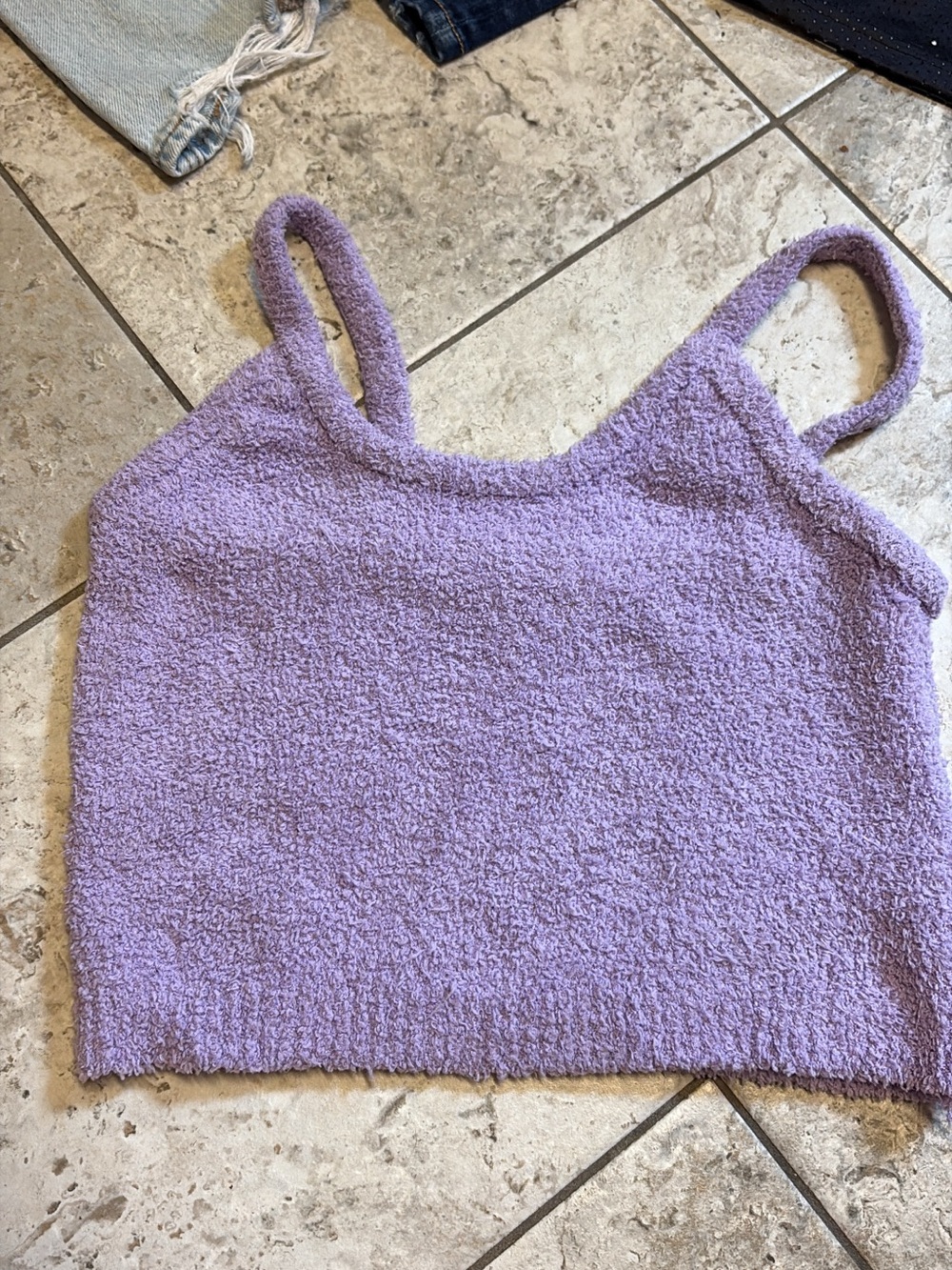 Plush Lavender Fuzzy Camisole Tank Top